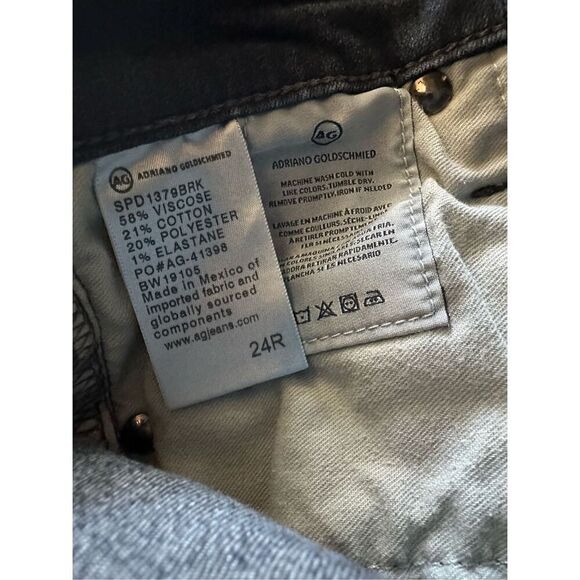 AG Adriano Goldschmied Dark Wash Blue The Farrah High Rise Skinny Jeans Size 24 - Picture 4 of 5